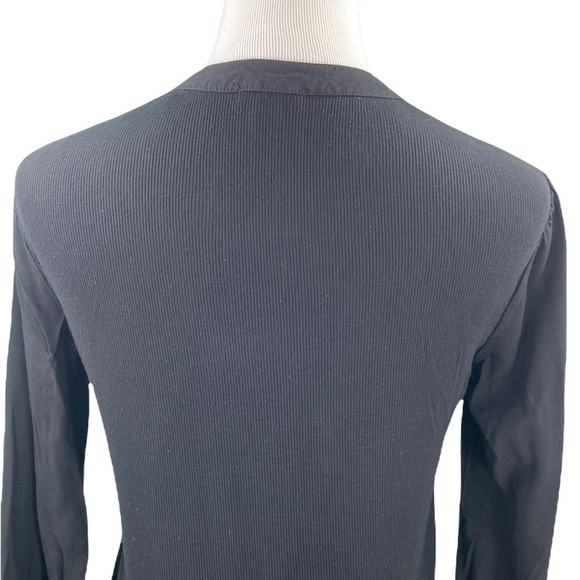 Splendid Classic Black Oversized V-Neck Blouse - Picture 6 of 10